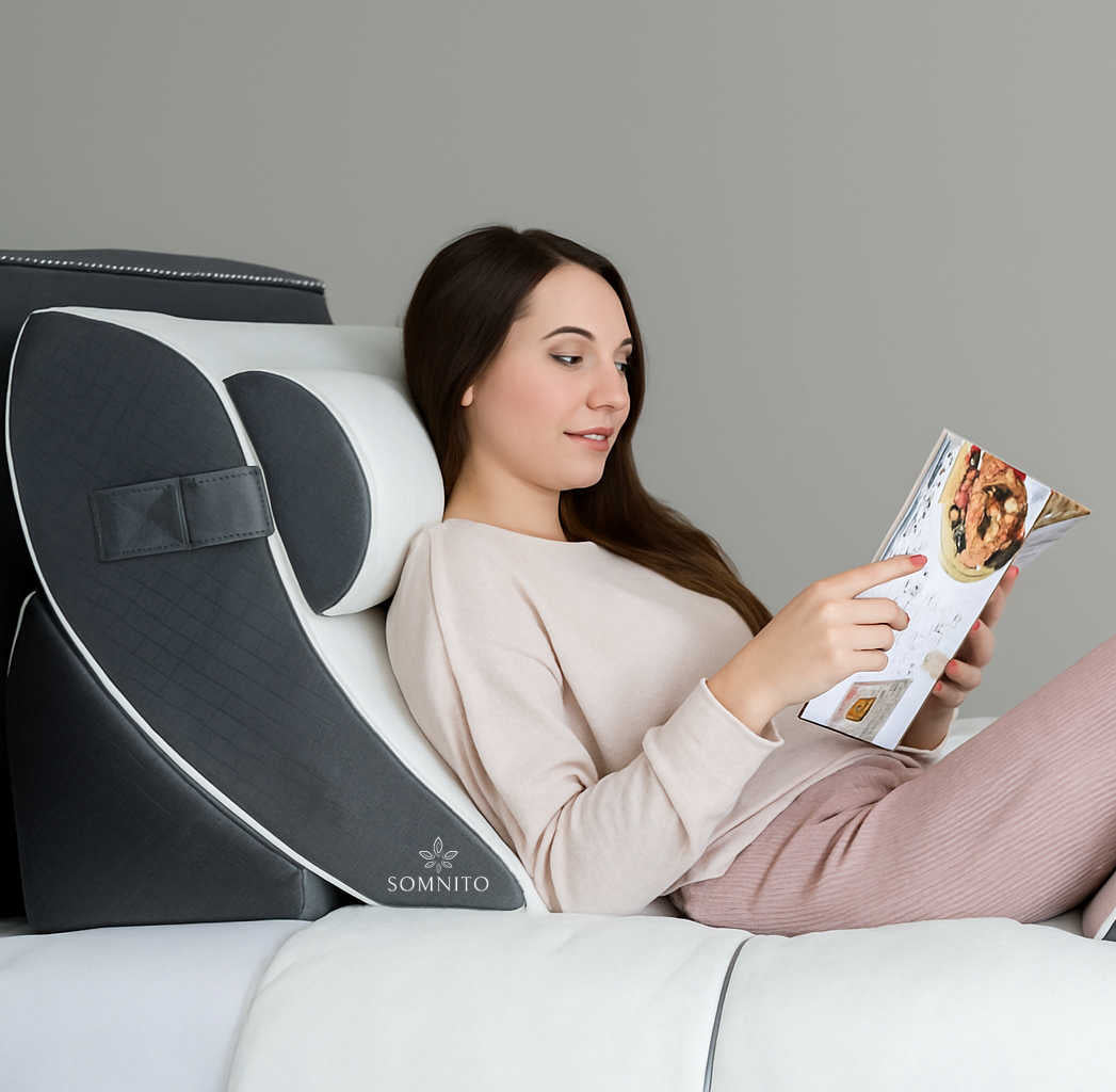 SOMNITO™ Adjustable Bed Wedge Pillow – Custom Elevation for Better Sleep & Wellness