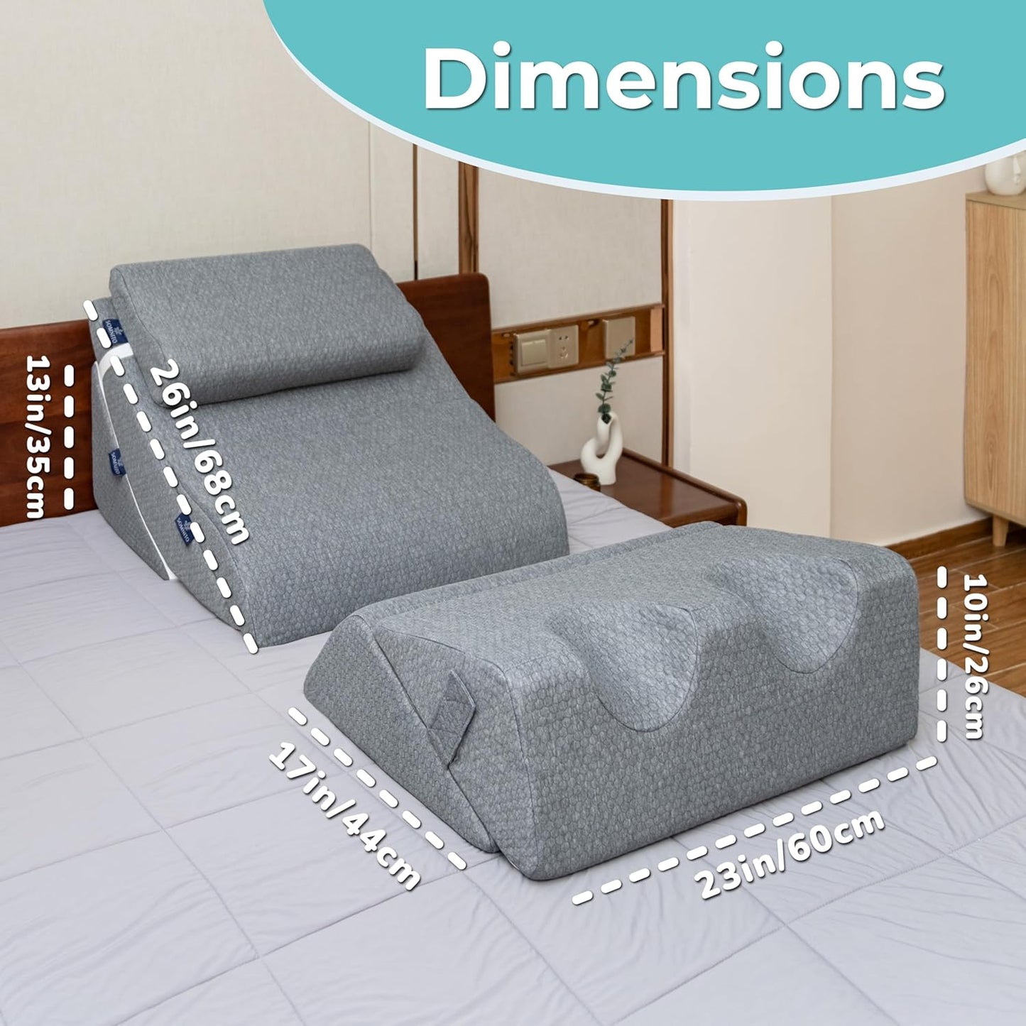 SOMNITO™ Adjustable Bed Wedge Pillow – Custom Elevation for Better Sleep & Wellness